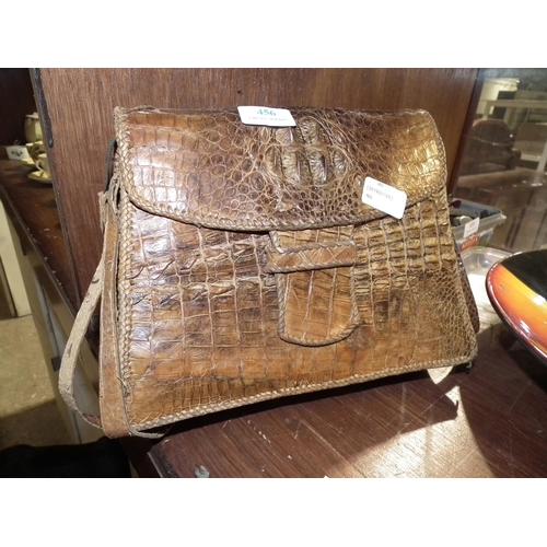 456 - CROCODILE SKIN HANDBAG 1950'S?