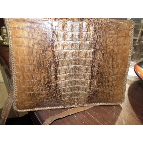 456 - CROCODILE SKIN HANDBAG 1950'S?