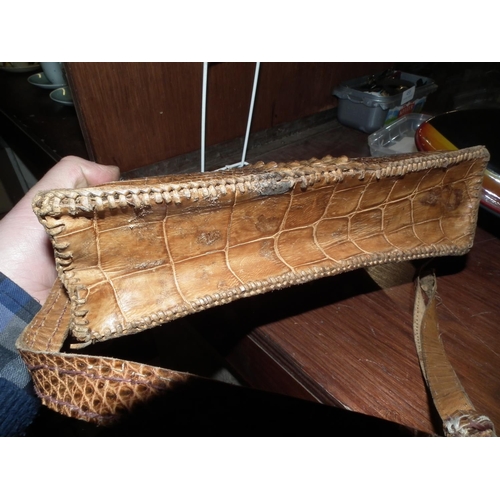 456 - CROCODILE SKIN HANDBAG 1950'S?