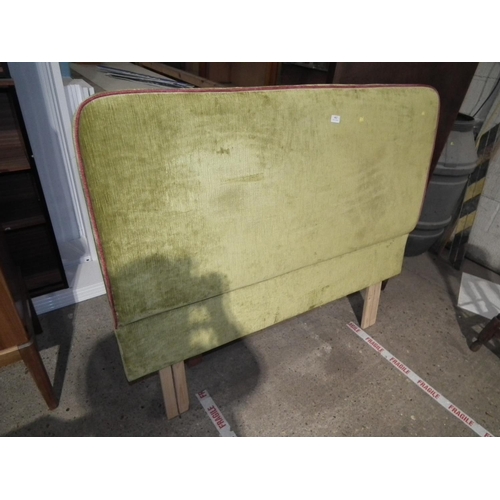 462 - LARGE GREEN VELVET HEADBOARD