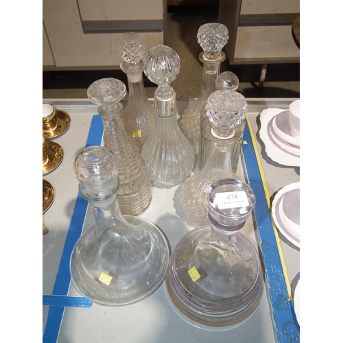 474 - LARGE COLLECTION OF VARIOUS DECANTERS