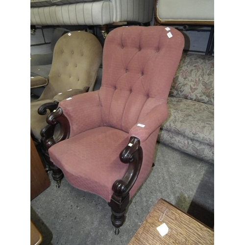 594 - VICTORIAN BUTTON BACK CHAIR