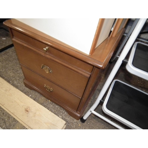 146 - 3 BEDSIDE UNITS WITH 2 DRAWERS, 1 X CUPBOARD