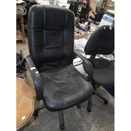 155 - LEATHER OFFICE CHAIR