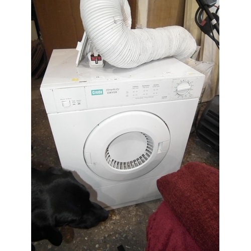 18 - CREDA TUMBLE DRYER - WARRANTED UNTIL NOON TUES FOLLOWING THE ABOVE SALE