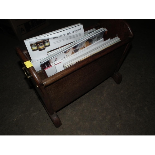 192 - MAGAZINE RACK WITH BRASS HANDLES