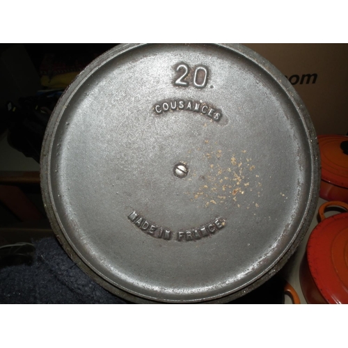 208 - 4 CAST IRON PANS (2 LE CREUSET)