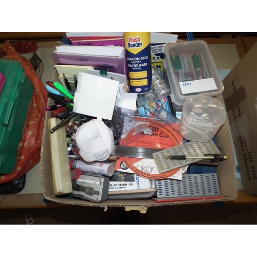 218 - BOX OF STATIONERY/ART/CRAFT