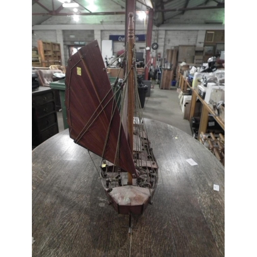 263 - WOODEN CHINESE SAIL BOAT