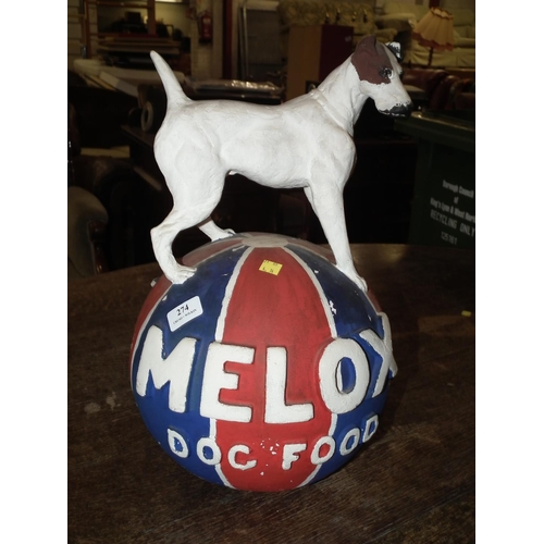 274 - MELOX DOG FOOD ADVERTISING PIECE - 18'' TALL