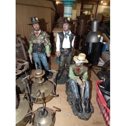 296 - 3 LARGE COWBOY ORNAMENTS - 2X19'' & 1X12''