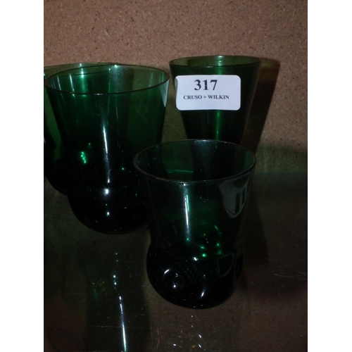 317 - GREEN GLASSWARE