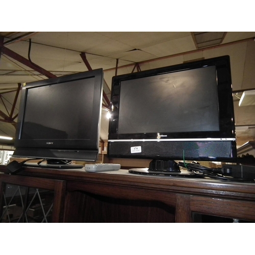 174 - SONY 19'' TV & GOODMANS 15'' TV WITH REMOTES - WARRANTED UNTIL NOON TUES FOLLOWING THE ABOVE SALE