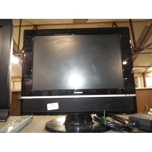 174 - SONY 19'' TV & GOODMANS 15'' TV WITH REMOTES - WARRANTED UNTIL NOON TUES FOLLOWING THE ABOVE SALE
