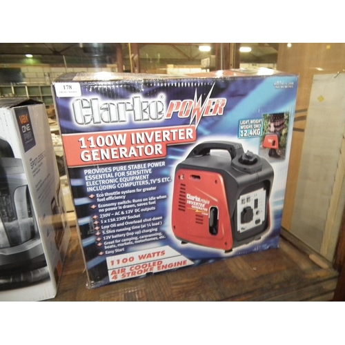 178 - CLARKE 1100W INVERTER GENERATOR