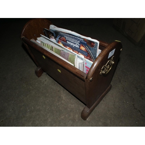 192 - MAGAZINE RACK WITH BRASS HANDLES