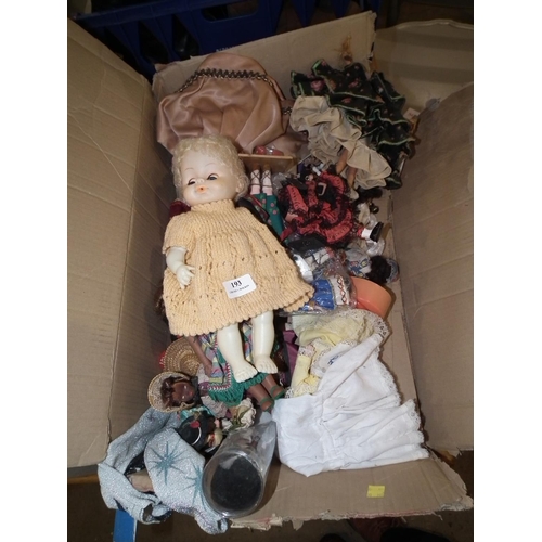 193 - BOX OF ANTIQUE CELLULOID DOLLS