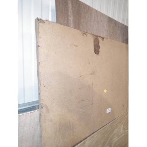 42 - QTY OF VARIOUS PLY BOARD &  5 BEECH STYLE DOORS