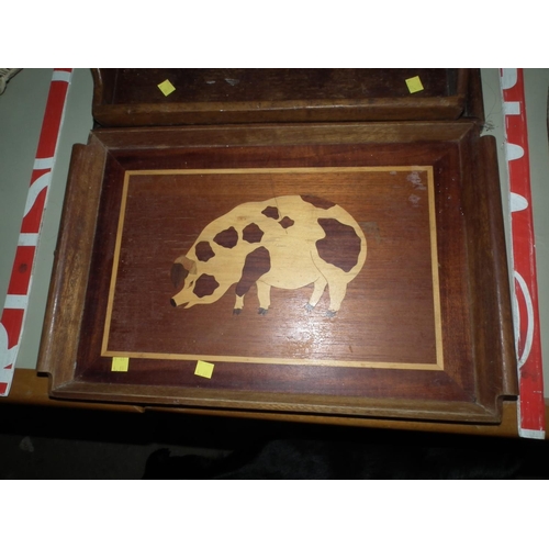 202 - 4 WOODEN TRAYS