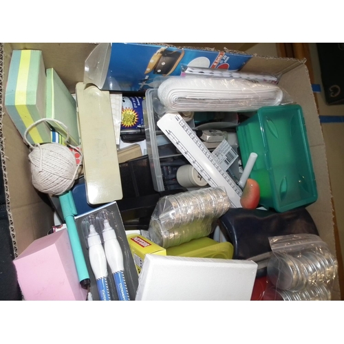 217 - BOX OF STATIONERY/ART/CRAFT