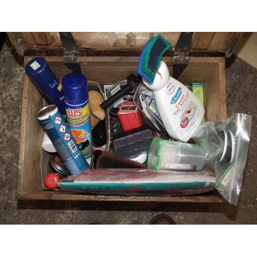 22 - SMALL PINE TUCK BOX INC VARIOUS SHOE CLEANING ITEMS