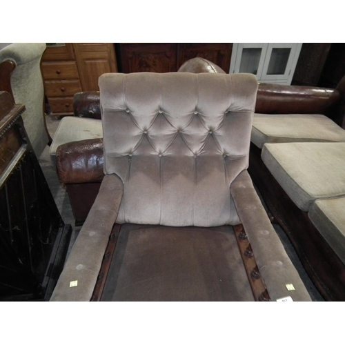 463 - EDWARDIAN BUTTON BACK ARMCHAIR