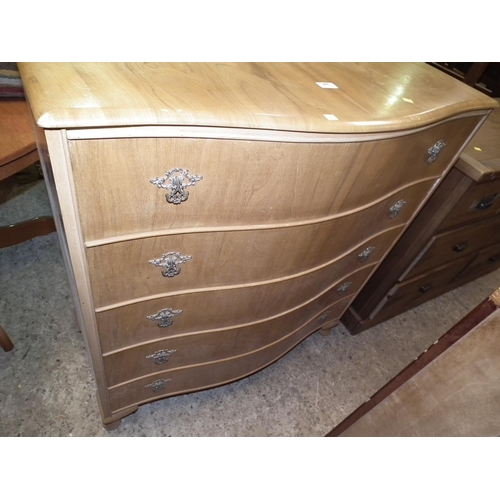 488 - BOW FRONT CHEST OF DRAWERS