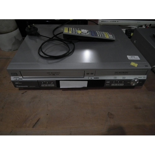 271 - PANASONIC DVD/VIDEO RECORDER PLAYER & REMOTE - WARRANTED UNTIL NOON TUES FOLLOWING THE ABOVE SALE