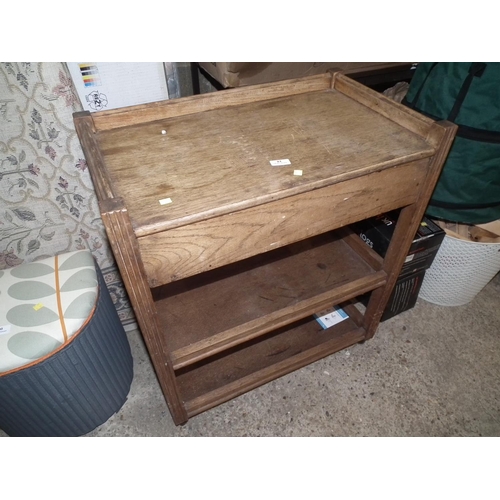 81 - OAK SERVING TROLLEY