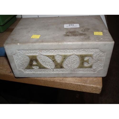 291 - LARGE MARBLE BLOCK DOORSTOP