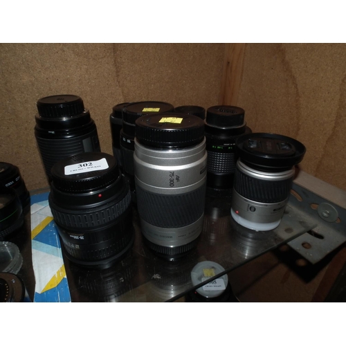 302 - 8 VARIOUS CAMERA LENSES