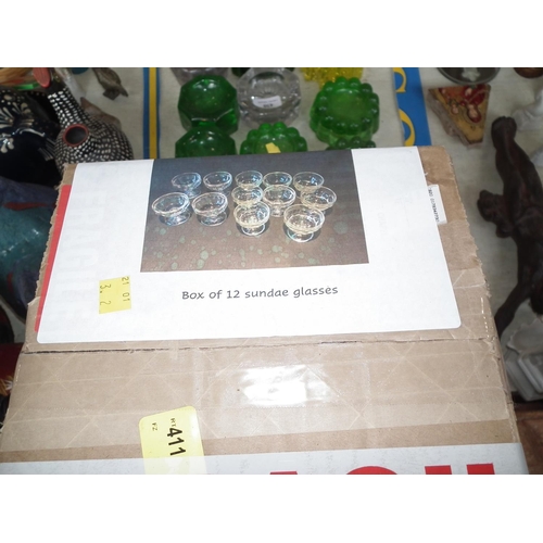 341 - BOX OF 12 SUNDAE GLASSES