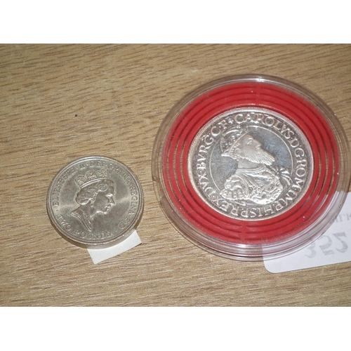 352 - 1989 £2 COIN & SILVER BELGIAN 5 FRANC 1987