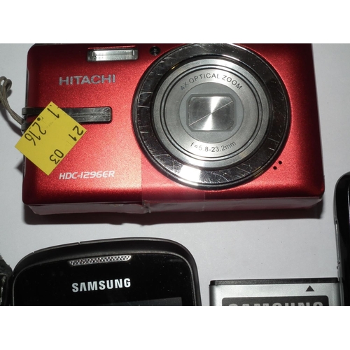 377 - 2 X SAMSUNG MOBILE PHONES & HITATCHI CAMERA A/F