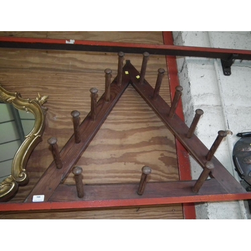 388 - WOODEN TRIANGLE SHAPED COAT HANGER