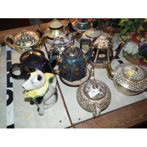 418 - ASSORTED TEA POTS