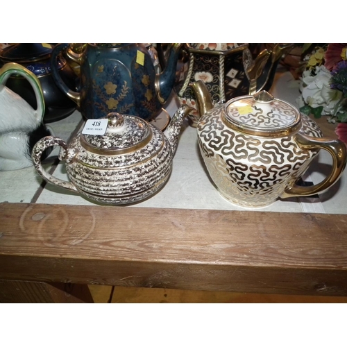 418 - ASSORTED TEA POTS