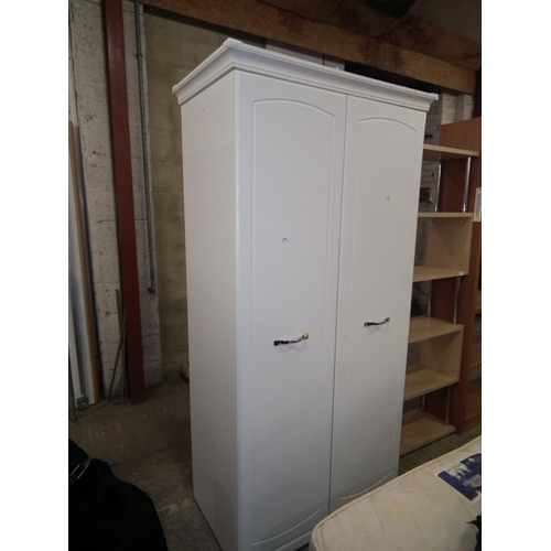 454 - WHITE 2 DOOR WARDROBE