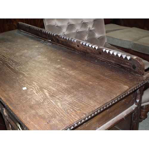 461 - ANTIQUE CARVED DESK