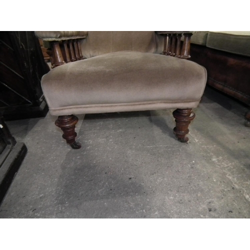 463 - EDWARDIAN BUTTON BACK ARMCHAIR