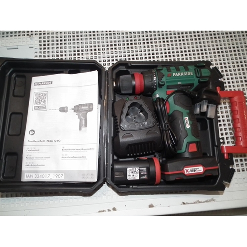 48 - PARKSIDE CORDLESS DRILL - WARRANTED UNTIL 12 NOON ON TUESDAY FOLLOWING THE ABOVE SALE