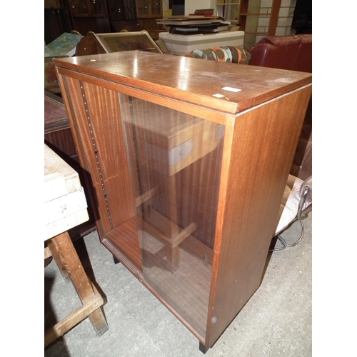 481 - GLAZED TEAK BOOKCASE