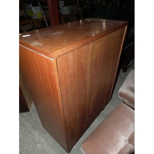 481 - GLAZED TEAK BOOKCASE