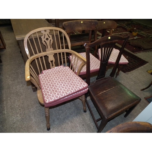 490 - WINDSOR STYLE CHAIR WITH CRINOLINE STRETCHER