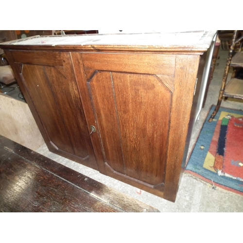 497 - OAK 2 DOOR WALL CUPBOARD