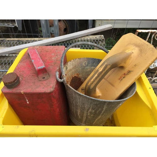 13 - PETROL CAN/GALVANISED BUCKET ETC
