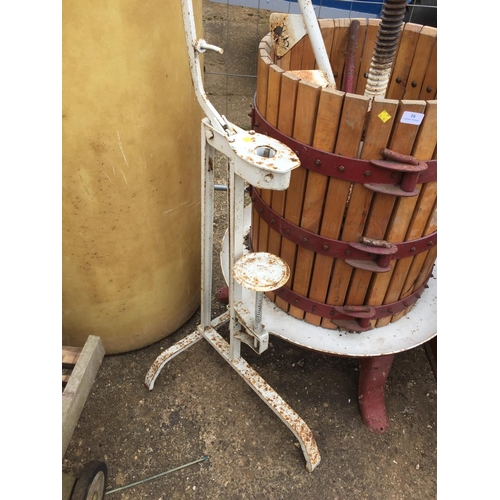 16 - CIDER PRESS WITH GRINDER/BOTTLE CORKER ETC
