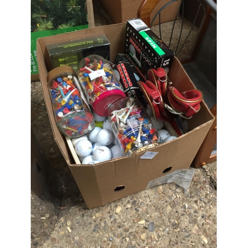 176 - BOX OF GOLF ACCESSORIES