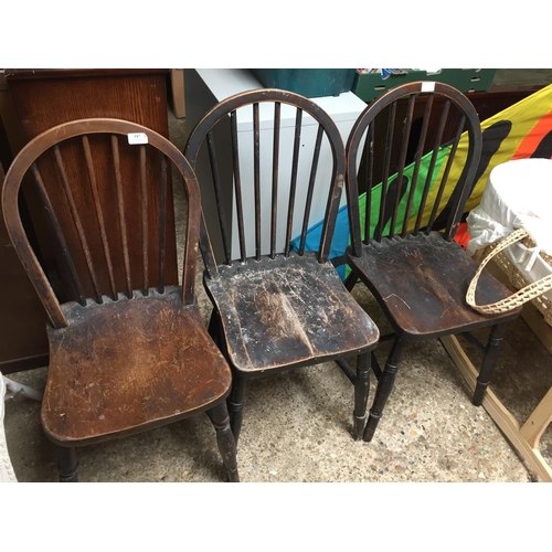 187 - 3 X OAK CHAIRS