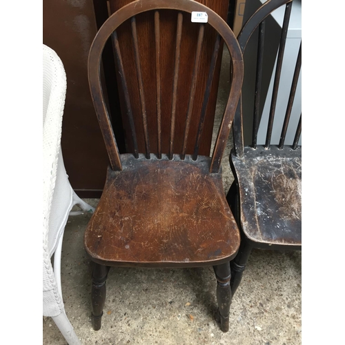 187 - 3 X OAK CHAIRS